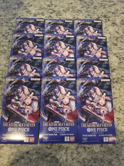 One Piece OP14 The Azure Sea's Seven Sealed Sleeved Booster Pack Lot Of 12 - Image 1
