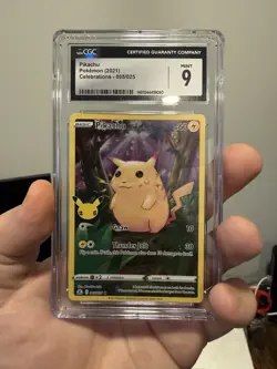 Pikachu 005/025 Celebrations 2021 CGC 9 Mint – Pokemon Card Slab - Image 1