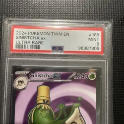 Pokemon TCG Twilight Masquerade Sinistcha EX Ultra Rare Card 189/167 PSA 9 - Image 2