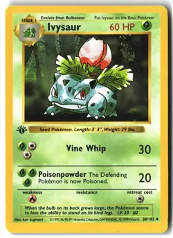 Ivysaur ⭐ 30/102 1st Edition WOTC Base Set 1999 Pokemon NM - Image 1