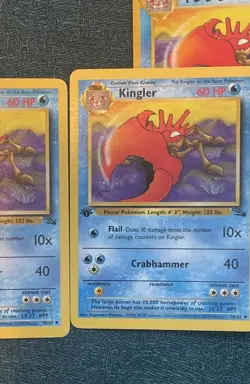 Kingler - 1st Edition - Fossil - Pokemon Card - NM - Image 1