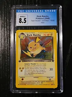2000 Pokemon Team Rocket Dark Raichu 1st Edition Holo Secret Rare 83/82 CGC 8.5 - Image 1