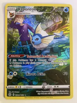 Vaporeon TG02/TG30 Swsh09: Brilliant Stars Trainer Gallery Holo Pokemon TCG - Image 1