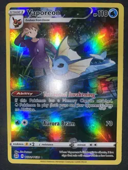 Vaporeon TG02/TG30 Swsh09: Brilliant Stars Trainer Gallery Holo Pokemon TCG - Image 2
