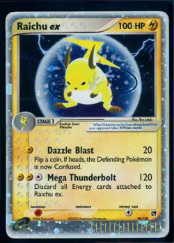 Pokemon EX SANDSTORM - #98/100 Raichu ex - ENG - Ultra Rare Holo - Damaged - Image 1