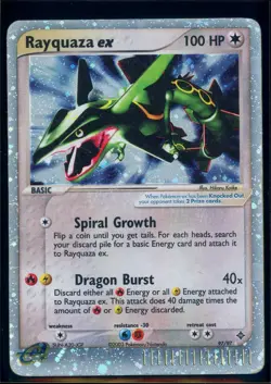 Pokemon EX DRAGON - #97/97 Rayquaza ex - Ultra Rare Holo - ENG - Damaged - Image 1