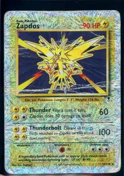 Pokemon LEGENDARY COLLECTION - #19/110 Zapdos - Reverse Holo - ENG - Damaged - Image 1