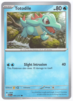 Totodile 041/217 Common Base Card - Ascended Heroes Set - Pack Fresh - Image 1