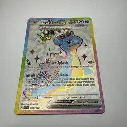 Pokemon TCG Lapras EX Stellar Crown Card 158/142 Full Art Near Mint Condition - Image 2