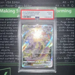 PSA 9 Mewtwo VSTAR GG44/GG70 Crown Zenith: Galarian Gallery Pokemon Card MINT! - Image 1