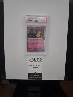 PSA 9 2025 Pokemon DRI EN Team Rocket's Mimikyu Prerelease Cosmos Holo Foil - Image 1