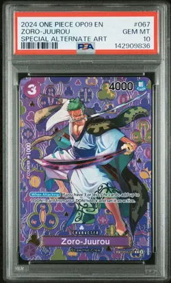 PSA 10! 2024 One Piece OP09 EN Zoro-juurou Special Alternate Art - Image 1