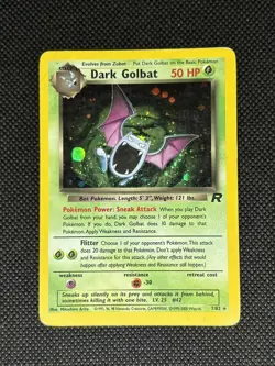 2000 Dark Golbat MP- Holo Rare 7/82 - Pokemon Team Rocket Unlimited Card WOTC - Image 1