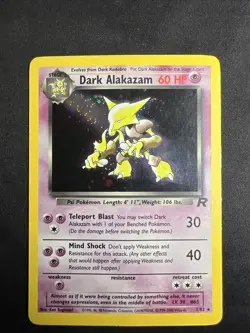 Dark Alakazam - 1/82 - Pokemon Team Rocket Unlimited Holo Rare Card WOTC DMG - Image 1