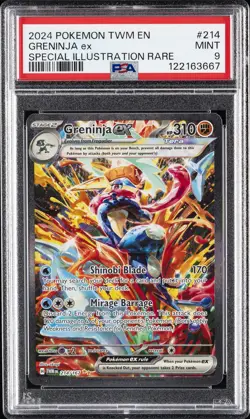 2024 POKEMON TWM EN-TWILIGHT MASQUERADE #214 GRENINJA EX PSA 9 - Image 1
