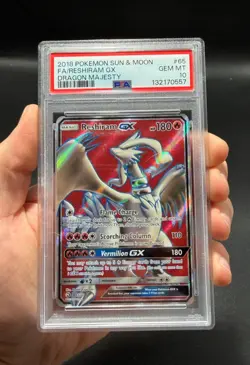 Pokemon Reshiram GX Dragon Majesty Full Art #65 PSA 10 Gem Mint 2018 - Image 1