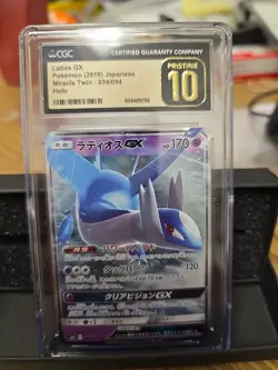 🔥🔥 Latios GX 034/094 RR CGC Pristine 10 Pokemon Japanese Miracle Twin Holo - Image 1