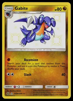 Pokemon Card - Gabite Hidden Fates SV39/SV94 Shiny Holo Rare - Image 1