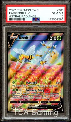 PSA 10 GEM MINT Beedrill V 161/189 ALTERNATE ART HOLO Pokemon Card 266 - Image 1