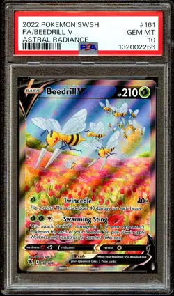PSA 10 GEM MINT Beedrill V 161/189 ALTERNATE ART HOLO Pokemon Card 266 - Image 2