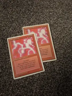 2 * Ball Lightning ~ Fourth Edition Played Magic the Gathering MTG rare cards - Image 1