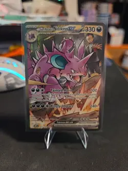 Pokemon TCG Team Rockets Nidoking EX Full Art Holo Card 233/182 Destined Rivals - Image 1