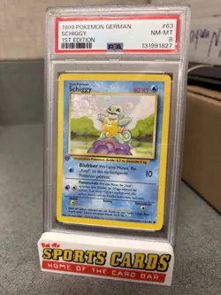 1999 Pokemon German Schiggy 1st First Edition 63/102 PSA 8 Squirtle - Image 1