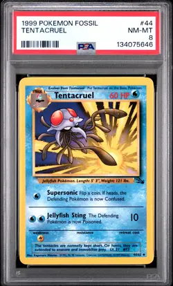 1999 Pokemon Fossil #44 Tentacruel PSA 8 NM-MT - Image 1