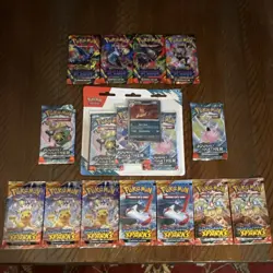 Pokemon TCG Booster Pack Lot Phantasmal Flames, Burning Sparks, Scrafty Promo - Image 1