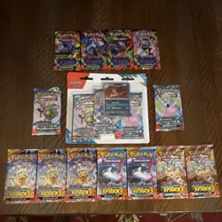 Pokemon TCG Booster Pack Lot Phantasmal Flames, Burning Sparks, Scrafty Promo - Image 2