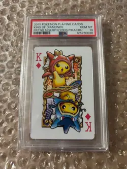 PSA 10 Pokemon Hiroshima Gyarados Magikarp Poncho Pikachu Diamonds Playing Cards - Image 1