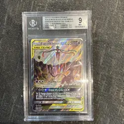 Espeon & Deoxys GX SM240 Tag Team Black Star Promo BGS 9 MINT Pokemon Card - Image 1