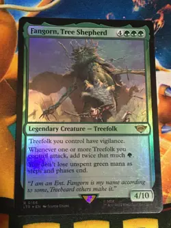C5251 MAGIC MTG LORD OF THE RINGS FANGORN, TREE SHEPHERD #0166 MP FOIL RARE - Image 1