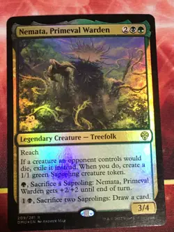 C6652 MTG MAGIC DOMINARIA UNITED NEMATA, PRIMEVAL WARDEN #209 FOIL LP RARE - Image 1