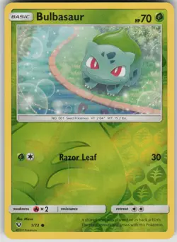 Pokemon TCG Bulbasaur Common Reverse Holo Shining Legends 1/73 - Image 1
