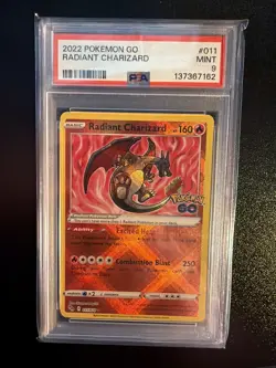 Radiant Charizard 2022 Pokemon Go 011/078 PSA 9 MINT - Image 1