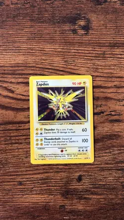 Pokemon Base Set Zapdos 16/102 1999 WOTC Holo Rare English - Image 1