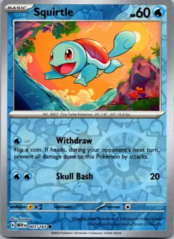 Squirtle (Reverse Cosmos Holo) SV: Scarlet & Violet Promo Cards 007/165 NM - Image 1