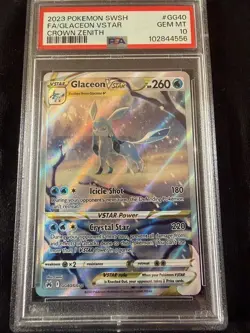 2023 Pokemon Sword and Shield Crown Zenith - Glaceon VSTAR GG40 PSA 10 - Image 1