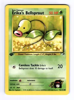 2000 Pokemon Gym1 Erika's Bellsprout #76 C 1st Edition NM - Image 1