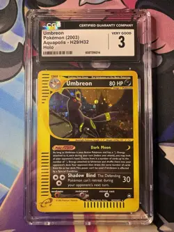 Umbreon Holo 2003 Pokemon Aquapolis #H29 Swirl - Image 1