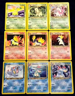 Pokemon Neo Genesis 2 Starter Set Lot of 9 - Typhlosion, Feraligatr, Meganium - Image 1