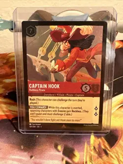 2023 Disney Lorcana Captain Hook Ruthless Pirate RARE FOIL 107/204 - Image 1