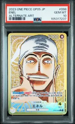 PSA 10 Enel Leader Alternate Art OP05-098 2023 ONE PIECE Card Japanese - Image 1
