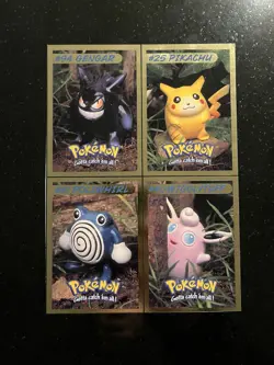 1999 Hasbro Toy Wishes Magazine RARE Pokemon Trading Card Set Of 4 NM - Uncut! - Image 1