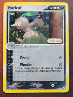 Nuzleaf 41/92 Reverse Holo Stamped Ex Legend Maker Foil Pokemon Card - Image 1
