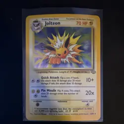 Pokemon Jolteon 70 HP Holo Rare Jungle Stage 1 Card 4/64 Unlimited English 1999 - Image 1