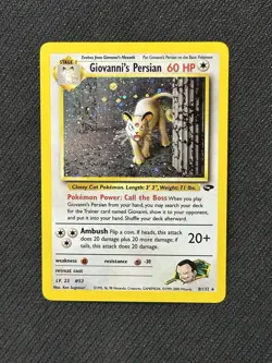 Giovanni’s Persian 8/132 Gym Challenge Holo Rare Pokemon Card - Image 1
