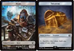 2x MTG Hero (0004) Treasure (0023) Double-Sided Token - NM-Mint Final Fantasy - Image 1