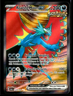 2023 TCG Pokemon #229 Roaring Moon ex 229/182 Holo Full Art Paradox Rift - Image 1
